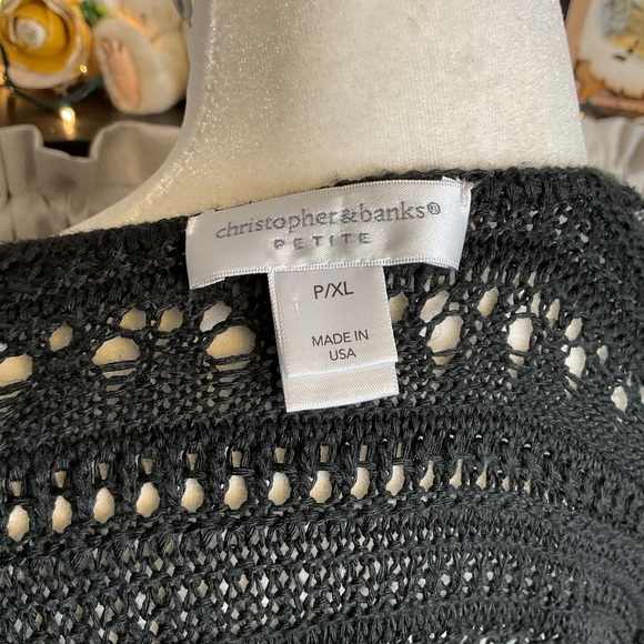 Christopher & Banks Black Open-Front Cardigan PXL - Picture 7 of 8